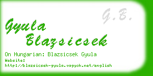 gyula blazsicsek business card